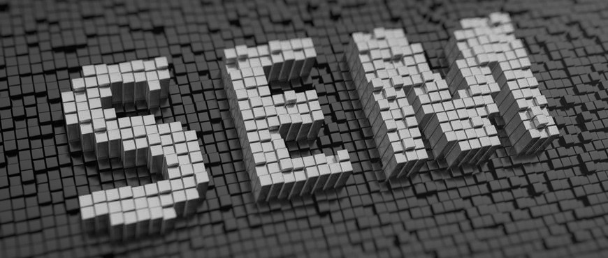 Buchstaben SEM für Search Engine Marketing - SEM ist Teil des Kanzleimarketing